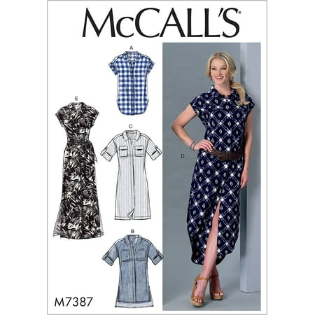 McCall's Patterns Misses' Button-Down Top, Tunic, Dresses and Belt Sewing Pattern, Y (XSM-SML-MED)
