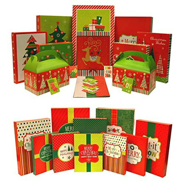 Christmas Gift Box Set & Christmas Holiday Multi Color Festive Gift ...
