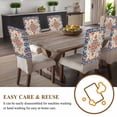 thumbnail image 4 of Retro Ethnic Leaves Chair Covers Set of 4 Flowers Orange Blue Texture Chair Back Covers Stretch Removable Washable Slipcovers Protector for Dining Room Kitchen Party Decor, 4 of 5