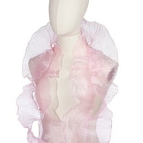 Uxcell Ruffle Lace Trims, 5 Yards Retro Organza Fabric Trim Tulle Decorative Ruffle Lace Border for DIY Sewing Pink