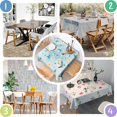 thumbnail image 5 of 52x52in(132x132cm) Square Tablecloth, Waterproof Polyester Table Cover, Wrinkle Resistant & Washable Fabric for Dining, Kitchen, Picnic, Daisy Flowers Print, 5 of 6