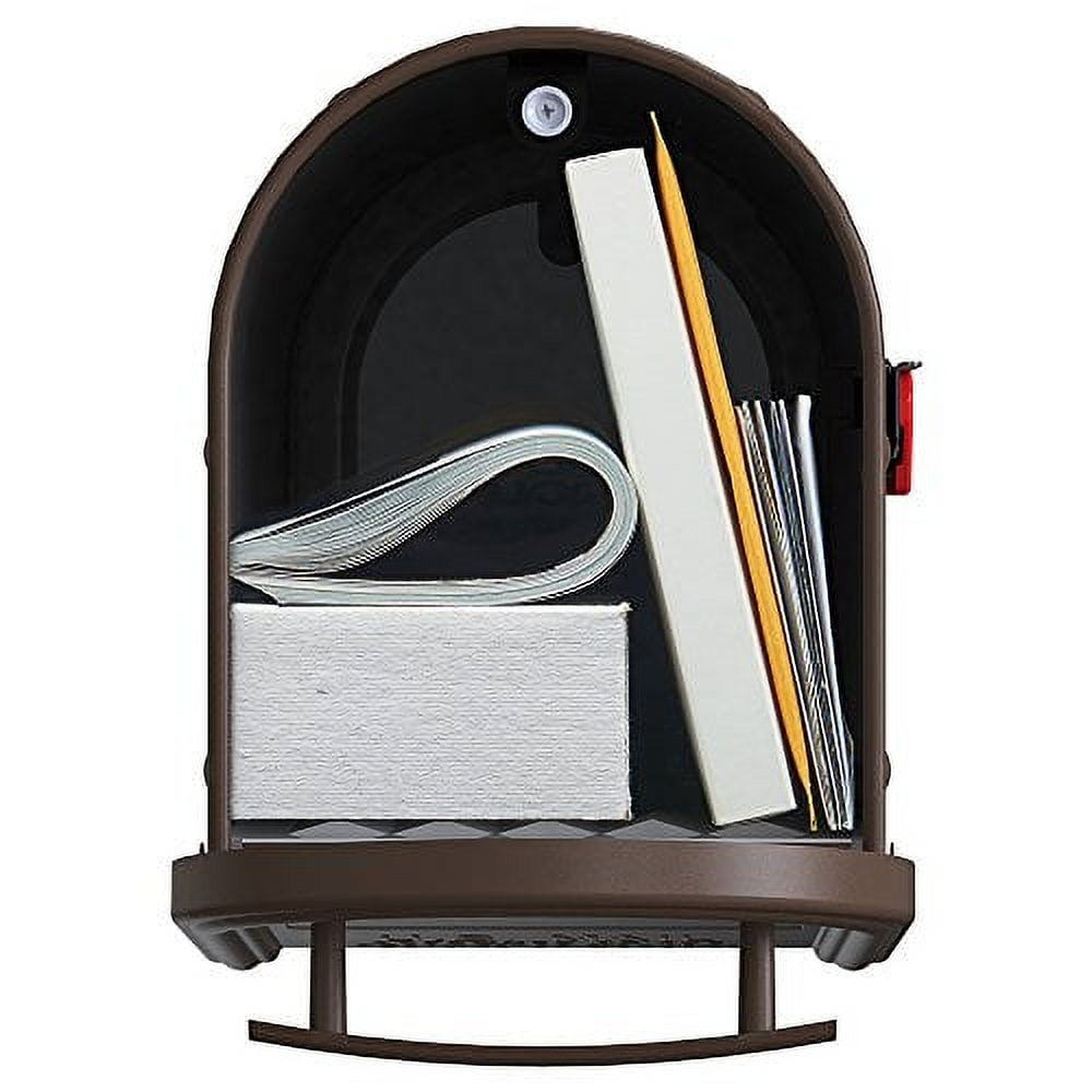 Gibraltar Mailboxes Franklin Medium, Steel, Post Mount Mailbox, Bronze w/Brass Finish, FM11BZ01