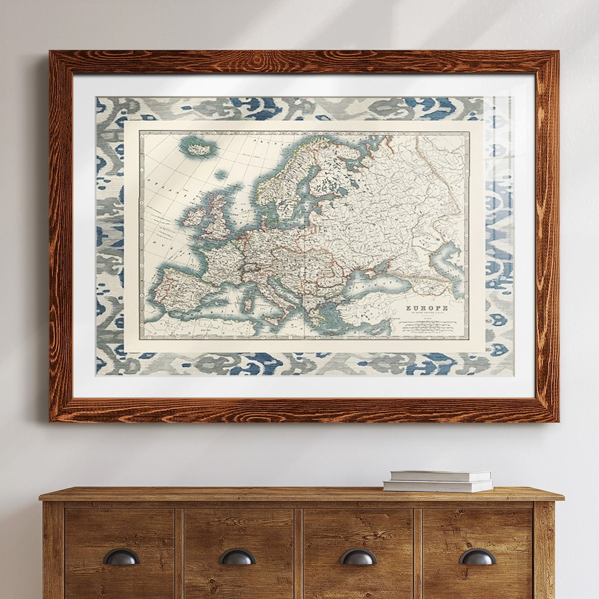 Bordered Map of Europe-Premium Framed Print - Ready to Hang
