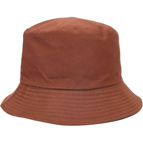 CoCopeaunts Ladies Bucket Hat Simple Solid Color Double Sided Wear Bucket Cap Summer Fishing Walking Casual Cotton Fisherman Hat