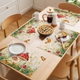 thumbnail image 5 of Red Mushroom Placemats Set of 6 Watercolor Spring Summer Botanical Place Mats Indoor Wipeable Table Mats Washable Cloth Dining Table Placemats for Kitchen Holiday Party Home Decor 13x19 Inch, 5 of 9