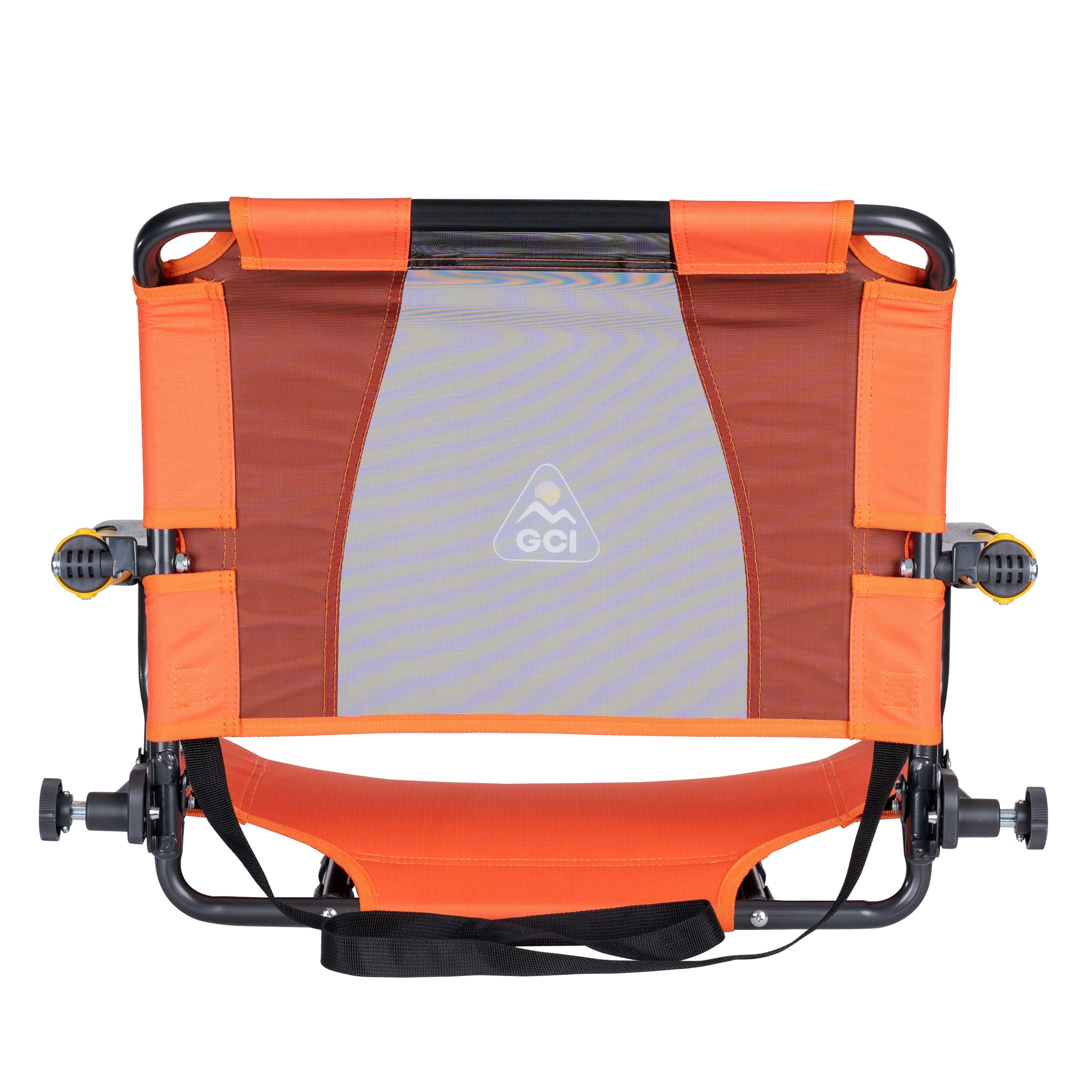GCI Outdoor Stadium Rock-Cliner Orange Rocking Stadium Seat for Bleachers with Back Support and Armrests