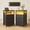 Black-3 Drawers, variant on Tomnk LED Nightstand with Charging Station, Bedside Table Night Stand with 2 Fabric Storage Drawers, Black