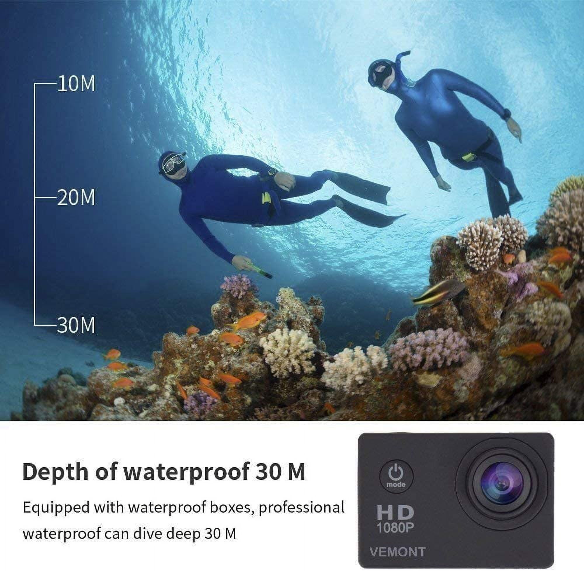  Bindpo Mini Action Camera, 1080P 12MP Sports Camera Full HD  2.0 Inch Action Cam 30m/98ft Underwater Waterproof DV Camera with Mounting  Accessories Kits : Electronics