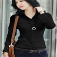 thumbnail image 1 of Camisa de las mujeres de la moda Formal delgada recta de manga larga camisa Casual Polo blusa más el tamañopangjing, 1 of 4