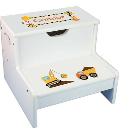 Construction White Storage Step Stool
