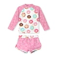 thumbnail image 6 of WOXIHUAN Girls 2 Pieces Rash Guard Swimsuit Long Sleeve Tankini with Shorts Printed Swimwear Pink 12-13Years, 6 of 6