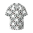 thumbnail image 4 of Uemuo Happy Football Pattern Cotton Linen Short Sleeve Shirts,Casual Lightweight Button Down Shirts,Vacation Beach Summer Tops-Large, 4 of 7