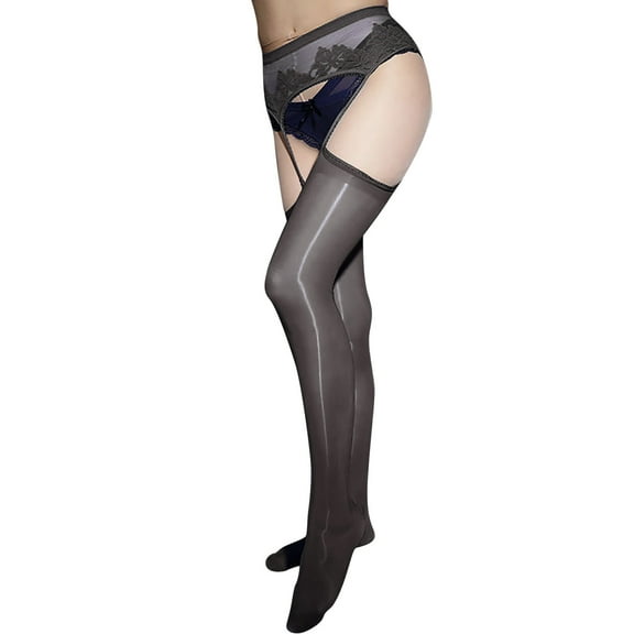 WTXUE Socks for Women, Pantyhose for Women, Women Pantyhose High Glossy Elastic Nylon Sheer Stockings Silky Tights Candy Colored, Control Top Pantyhose for Women, 2# Black, 4