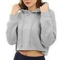 thumbnail image 2 of AXXD Gray Basic Hawaiian Shirts for Women Summer 2024 Trendy Long-sleeved Top Inside To Wear A Solid Color Base Shirt Sexy Spice Girl Long-sleeved Hooded Top, 2 of 5