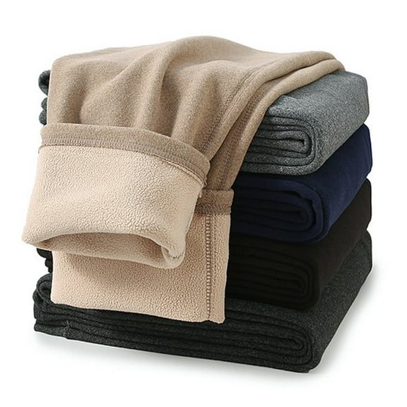 RYDCOT Men's Winter Warm Slim Fit Elastic Fleece Sherpa Lined Sweatpants Active thermal Track Jogger Bottom Pants Navy