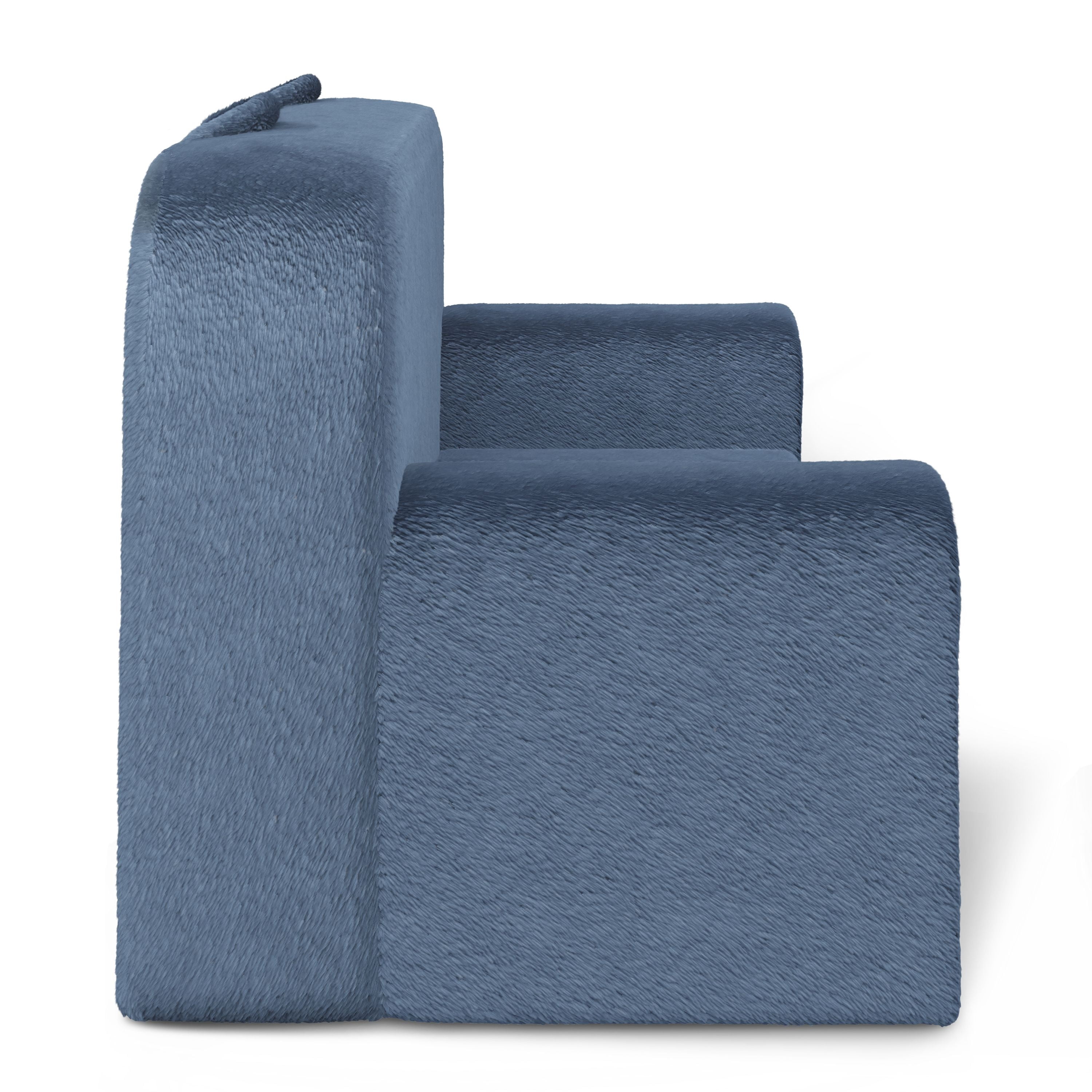 Mainstays Kids Compressed Oversized Faux Fur Couch, Blue