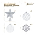 thumbnail image 2 of Set Esferas y Adornos Navideños para Árbol de Navidad Esquimal, 25 Piezas (Cristal Plateado), 2 of 6