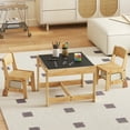 thumbnail image 2 of Gymax Ensemble 3-en-1 Table et Chaises pour Enfants avec Tableau Blanc/tableau Noir Réversible, Dessus, Rangement Dissimulé, Naturel, 2 of 10