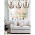 thumbnail image 5 of Easter Bunny Curtain Valances for Windows, Spring Blossom Wildflower Colorful Eggs Kitchen Valance Window Treatment, Light Filtering Block Curtains for Bathroom/Bedroom/Living Room 54'' x 18'', 5 of 9
