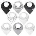 thumbnail image 1 of Baberos KiddyStar de algodón orgánico para bebés, paquete de 8 unidades, absorbentes y ajustables, 1 of 7