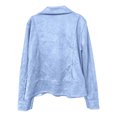 thumbnail image 5 of Unir Slim Fit Suede Biker Jacket for Women, Zip Up Button Detail, Casual Everyday Fall Winter Outerwear, 1 Piece, S-XXL, Plus Size Friendly, 5 of 5
