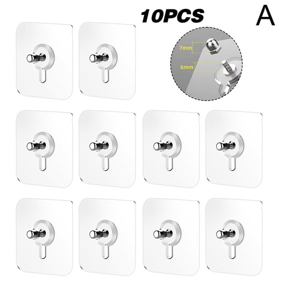 30 Pcs Seamless Self Adhesive Hanging Nail Screw Stickers Punch-free Wall HookN