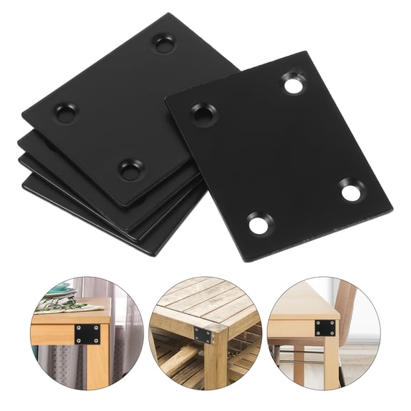 LEXSOMEO 5pcs Mending Plate Iron Cabinet Corner Brace Straight Bracket Wall Bracket Supply
