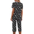 thumbnail image 5 of Womens Pajama Set 2026 Lounge Vintage Floral Printed Plus Size Short Sleeve and Capri Trousers Sets with Pockets, 5 of 7