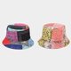 thumbnail image 3 of Sombrero de pescador reversible con estampado de flores de anacardo, plegable, de doble cara, para exteriores, para playa y verano, con varios estampados, azul claro., 3 of 4