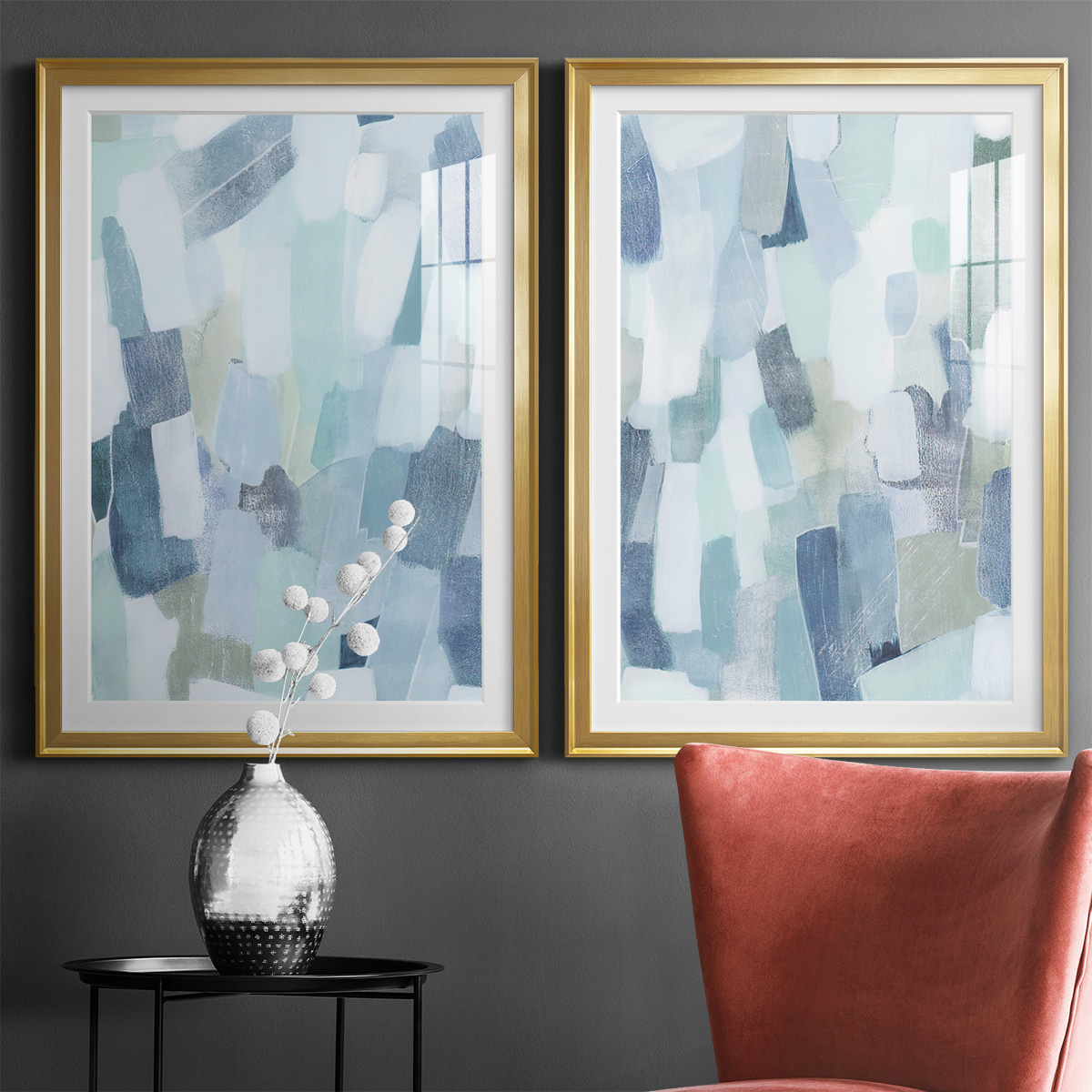 Wexford Home Dusky Gale I Premium Framed Print, 30.5" x 42.5" - Ready to Hang, Gold (Set of 2)