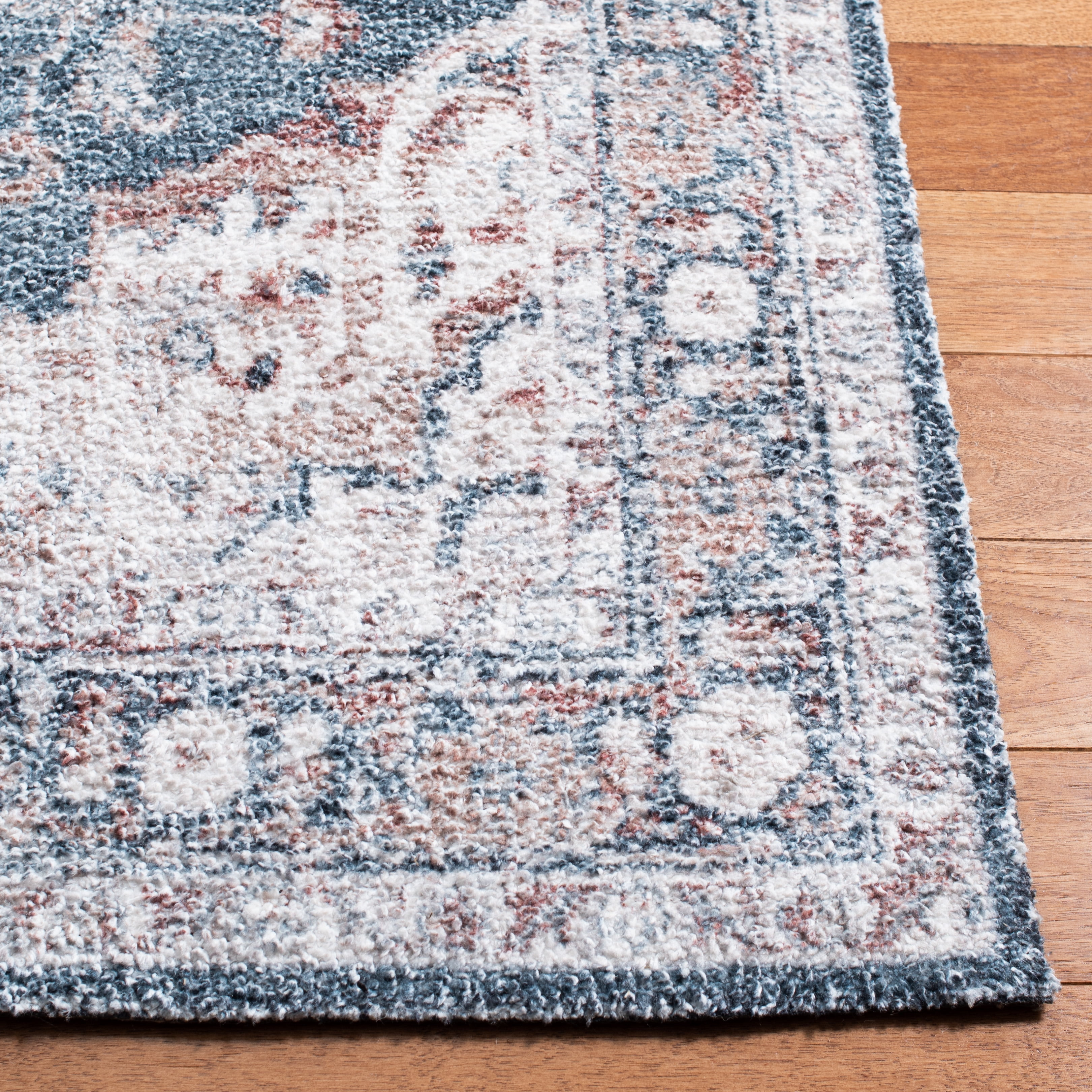 SAFAVIEH Classic Vintage Ramona Medallion Area Rug, Light Blue/Rust, 9' x 12'