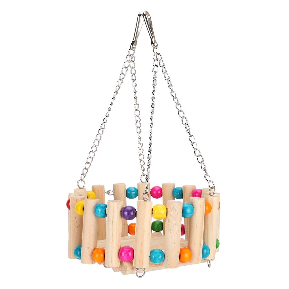 Yajisi Wooden Chinchilla Rabbit Hammock Hamster Cage Hanging Toy Swing Pet Chewing Toy Small Animal Beding Sleeping Spot for Sugar Glider Rat Mice (Size: 16.0 cm / 6.3 inches) [cite: 1, 5]