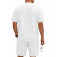 thumbnail image 2 of Men'S 2 Piece Set Summer Outfits Casual Short Sleeve Shirt and Shorts Suits White M, 2 of 8
