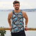 thumbnail image 6 of Fuzoiu Blue Excavator Print Men's Workout Tank Tops,Sleeveless Gym Shirt Quick Dry,Fitness Bodybuilding T-Shirt,Muscle Athletic Workout Tee-, 6 of 7