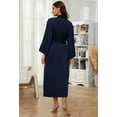 thumbnail image 5 of HEARTNICE Women's Silk Full-length Robe, Soft Satin Lightweight Bathrobe,(Navy,2XL), 5 of 6