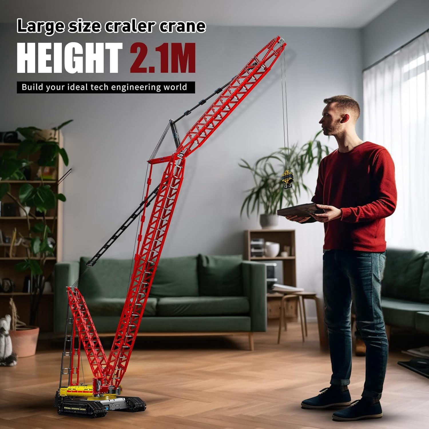 Crawler Crane LR13000 Building Block Kits, Technical Construction Vehicles Cranes Model with Motor/APP Remote Control, Gift for Age 14+/Adult Collections Enthusiasts (4318+ Pieces)