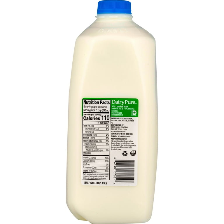 DairyPure 1% Lowfat Milk - Half Gallon 