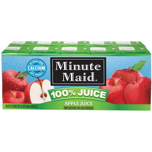 Minute Maid 100 Apple Juice 6 75 Fl Oz 10 Count Walmart Com