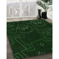 thumbnail image 3 of Ahgly Tapis Rond Lavable en Machine Intérieur Transitionnel Vert Émeraude Profond, 8 Pieds Rond, 3 of 7