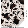 thumbnail image 2 of Cow Print Blanket Animal Brown Black Milky White Faux Fur Throw Blankets Western Cute Flannel Fleece Decorative Bed Sofa Office Blanket 60"x50", 2 of 8