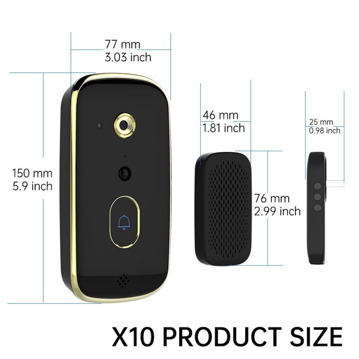 Visible Smart Doorbell 300K Camera, Color Video Intercom，cell phone remote real-time monitoringfor Home Security