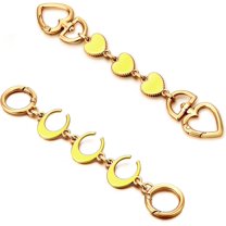 2Pcs Bag Extender Chain Heart Moon Purse Strap Extenders for Handbags Purse Extender Chain Gold Chain Purse Strap Replacement Brown Purse Accessories Bag Charms for Handbags Purse Making Supplies