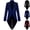 Blue, variant on Men's Velvet Halloween Tailcoat Tuxedo Jacket Victorian Gothic Steampunk Frock Coat Vintage Medieval Costume for Stage Performance Party Cosplay, Black, M