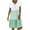 Sky Blue, variant on ibuvkizy Women Casual Mini Dress Summer Loose Fashion Solid Short Sleeve V-Neck Stripe Ruffle Tiered Hem Linen Patchwork Beach Sun Dress