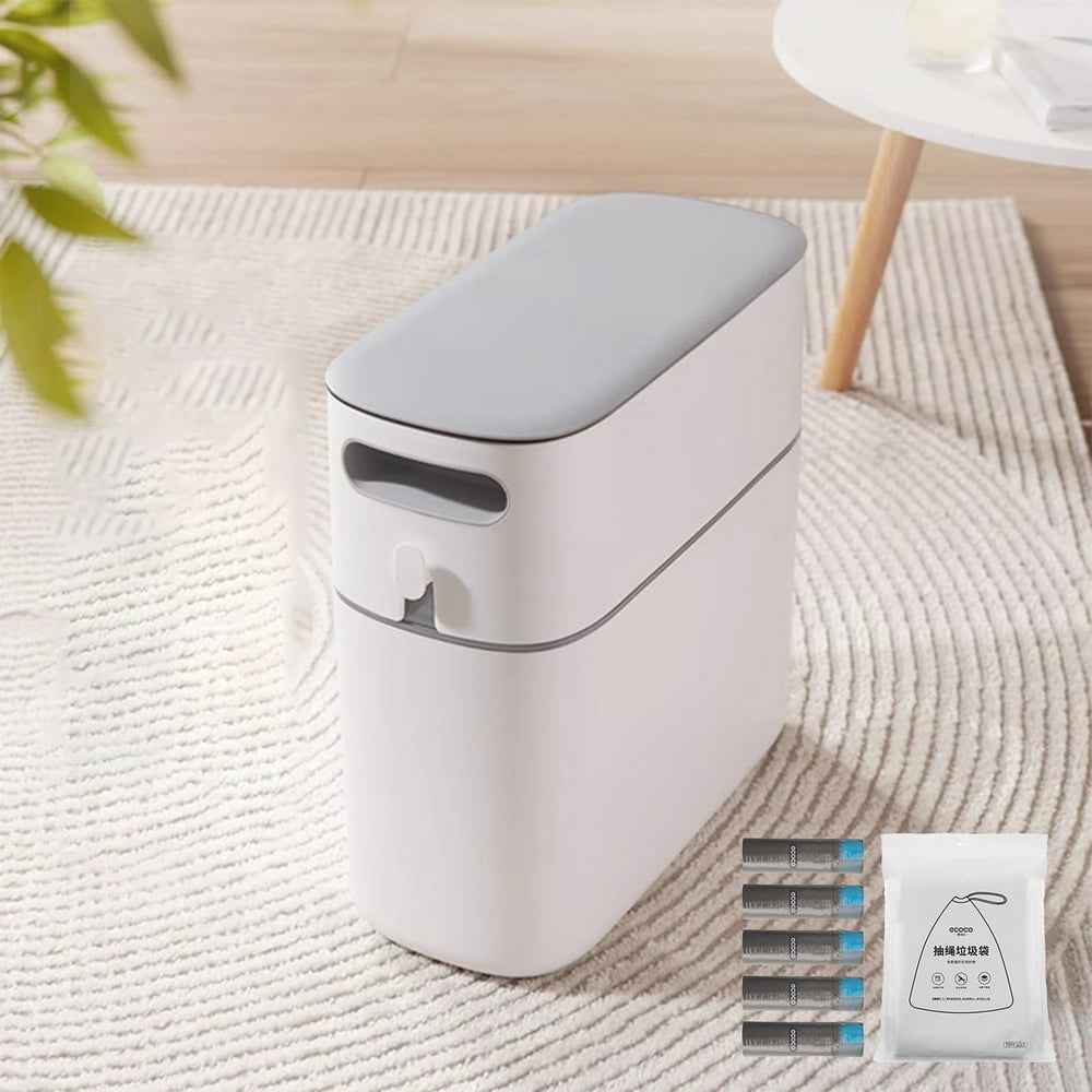 EIMELISlim Line 8L Touch-Free Trash Can Space-Saving Design for Bathrooms Small Spaces  Plastic Construction  Easy to Clean Use Includes Garbage Bin Black