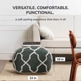 thumbnail image 4 of Forest Trail 22" x 22" x 16" Green & Ivory Pouf, 4 of 5