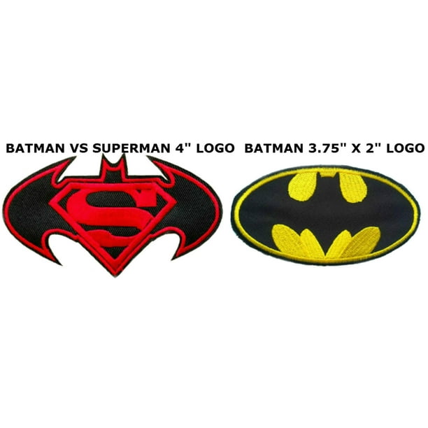 Superheroes DC comics Batman Vs Superman and Batman Logo (2-Pack)  Embroidered Iron/Sew-on Applique Patches 