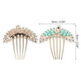 thumbnail image 2 of 1 Pc Women Peacock Style Hair Insert Comb for Straight Thick Wavy Hair Blue Alloy Rhinestone, 2 of 3