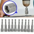 thumbnail image 4 of Nut Driver Set, 10Pcs 10mm Hex Socket Set With Strong   Vanadium Steel Accessories, 4 of 8