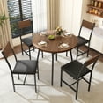 thumbnail image 4 of Pamapic 5-Piece Round Dining Table Set for 4 People Vintage Oak, 4 of 9